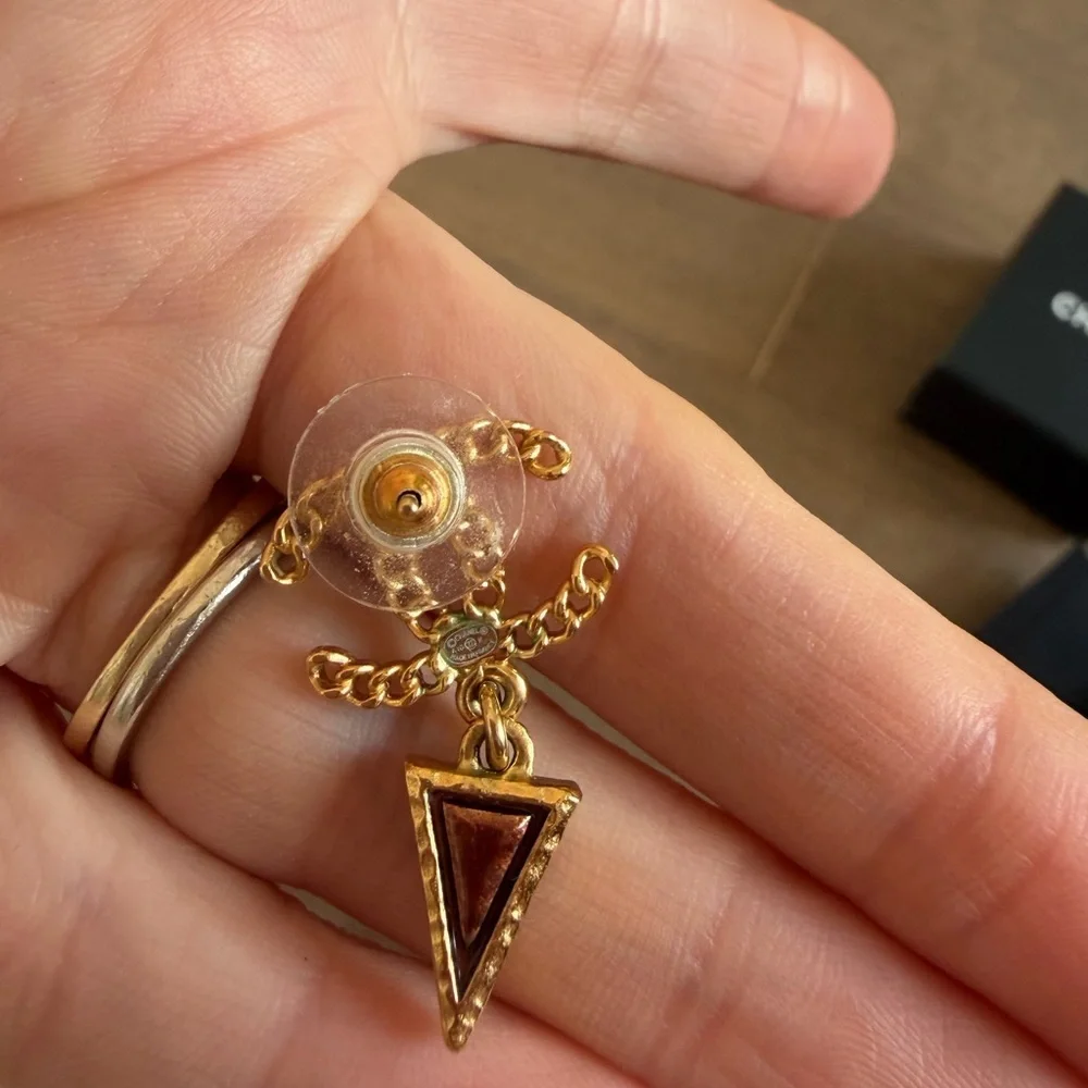 Chanel 18K Gold Plated CC Logo Earrings 2018 collection